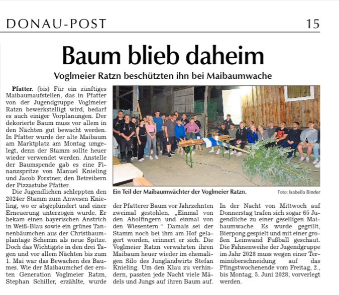 Maibaumwacht in Pfatter
